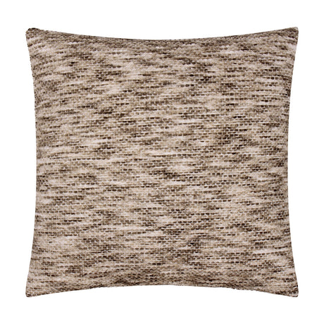 Malvern Jacquard Chenille Cushion in Cedar, a 45 x 45cm square cushion with a mottled brown, stone and cream woven texture, shown on a plain white background.