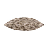 Malvern Jacquard Chenille Cushion in Cedar, a square cushion shown pointed end-on with mottled brown, stone and cream chenille weave, on a plain white background.