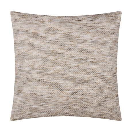 Malvern Jacquard Chenille Cushion in Griege, a 45 x 45cm square cushion with a mottled woven texture and flecks of tan and cream, shown on a plain white background.