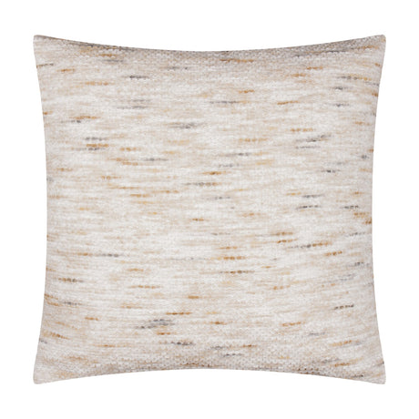 Malvern Jacquard Chenille Cushion in natural, a 45 x 45cm square cushion with a soft raised chenille pile in cream, sand and gold horizontal streaks, shown on a white background.