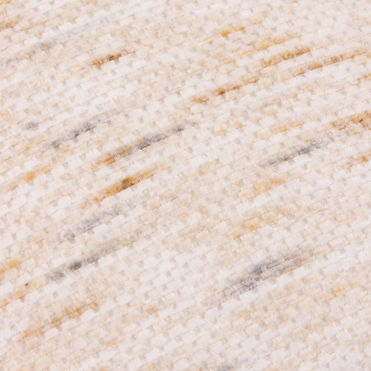 Close-up of the Malvern Jacquard Chenille Cushion in natural, showing a woven chenille texture with horizontal streaks in cream, sand, soft gold and grey flecks.