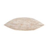 Malvern Jacquard Chenille Cushion in oatmeal, shown side-on to reveal its plump, boat-shaped profile and mottled woven texture, on a plain white background.