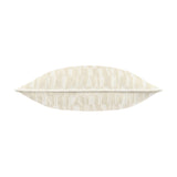 Manhattan Geometric Velvet Cushion in ivory, shown lengthwise with a cut-velvet brickwork pattern, on a plain white background.