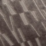 Manhattan Geometric Velvet Cushion in mink, close-up of cut-velvet pile forming staggered rectangular blocks with contrasting sheen against a smoother woven ground.