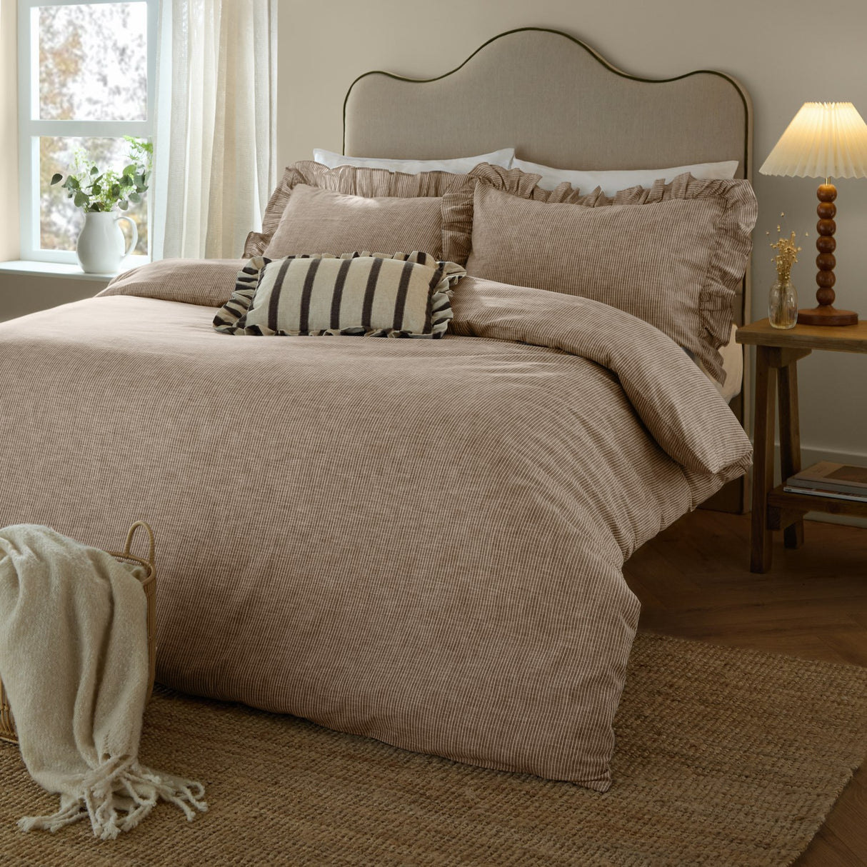 Margot Cotton Striped Duvet Cover Set - Mole
