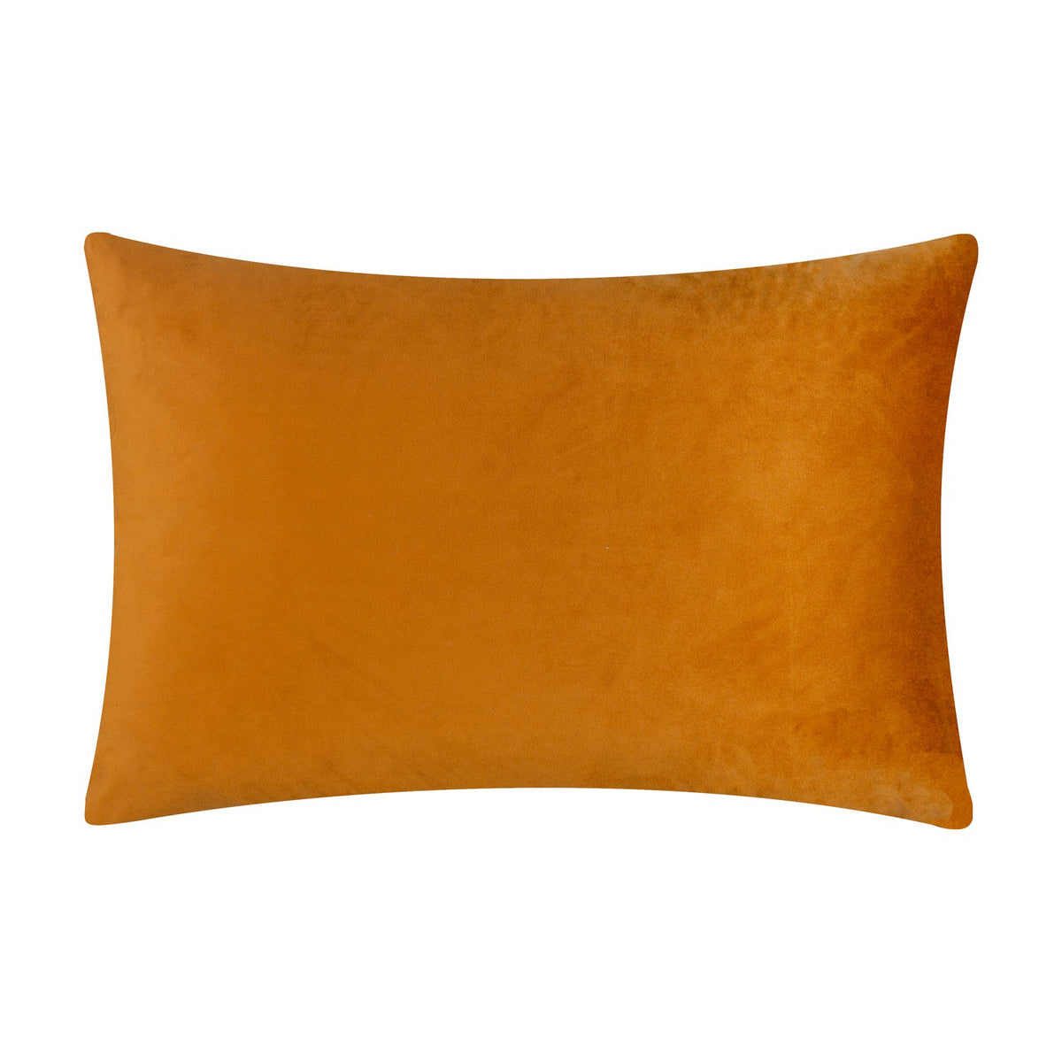 Rectangular velvet cushion in solid burnt-orange, shown plain-side on a white background, from the Metro Diamond Jacquard set.