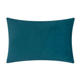 Rectangular Metro Diamond cushion in plain teal velvet, shown as the reverse side with no visible pattern, on a plain white background.
