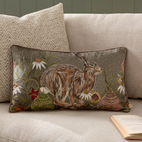 Meadow Bloom Animal Chenille Cushion - Sage