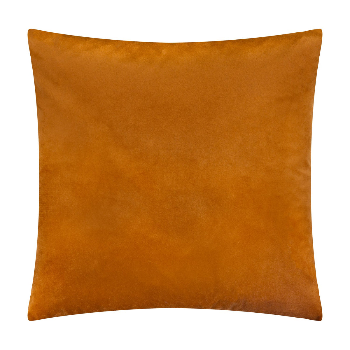 Metro Prism Jacquard Velvet Cushion in ginger, 45 x 45cm square with a smooth plain velvet reverse, shown on a white background.