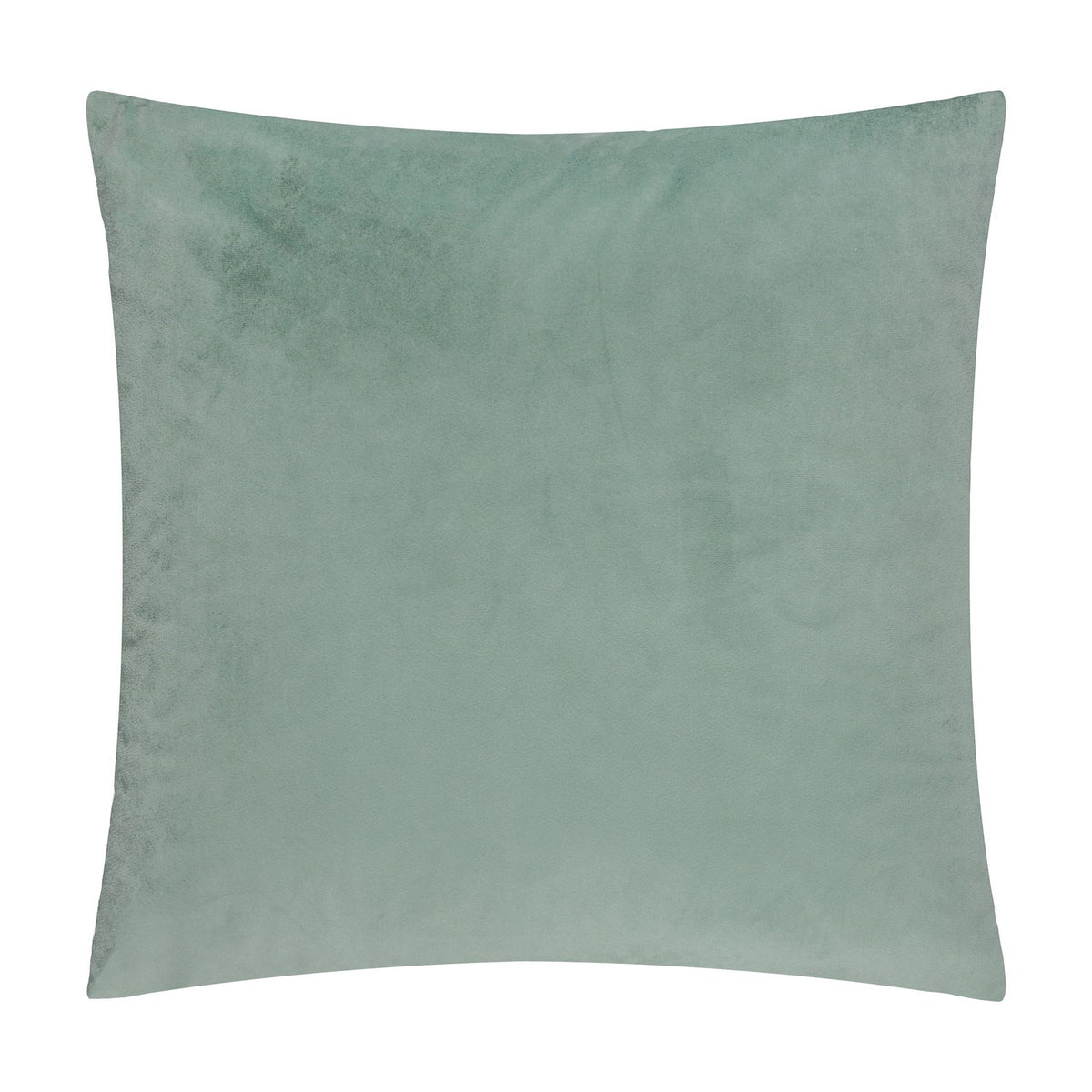 Metro Prism Jacquard Velvet Cushion in green, square with a plain velvet reverse side, shown on a white background.