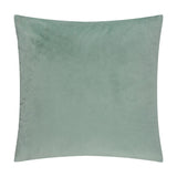 Metro Prism Jacquard Velvet Cushion in green, square with a plain velvet reverse side, shown on a white background.