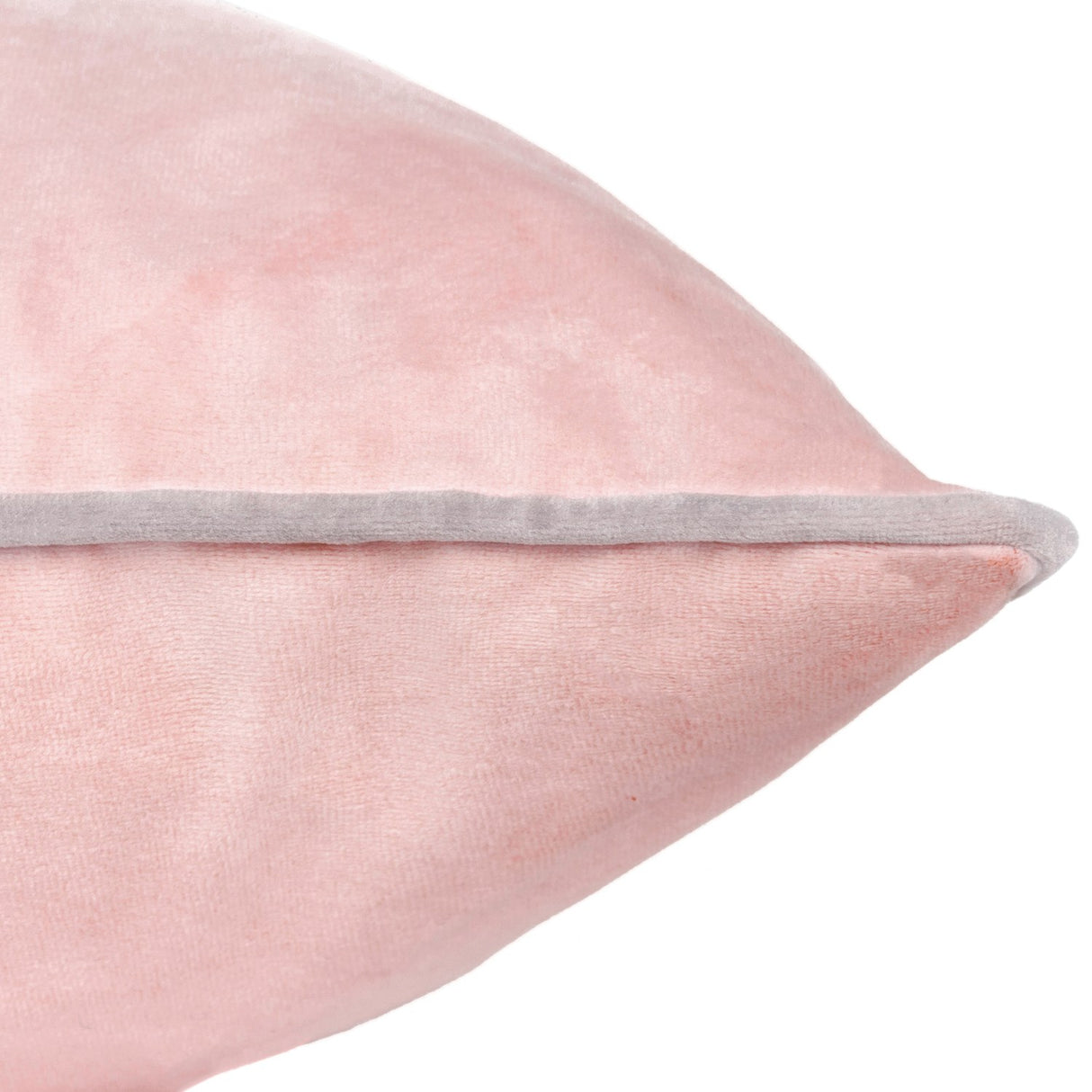 Meridian Plain Velvet Cushion - Blush/Grey