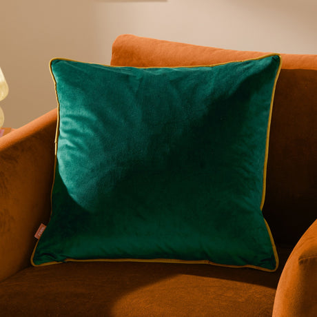 Meridian Plain Velvet Cushion - Emerald/Moss
