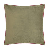 Meridian Plain Velvet Cushion - Fir Green/Dark Red