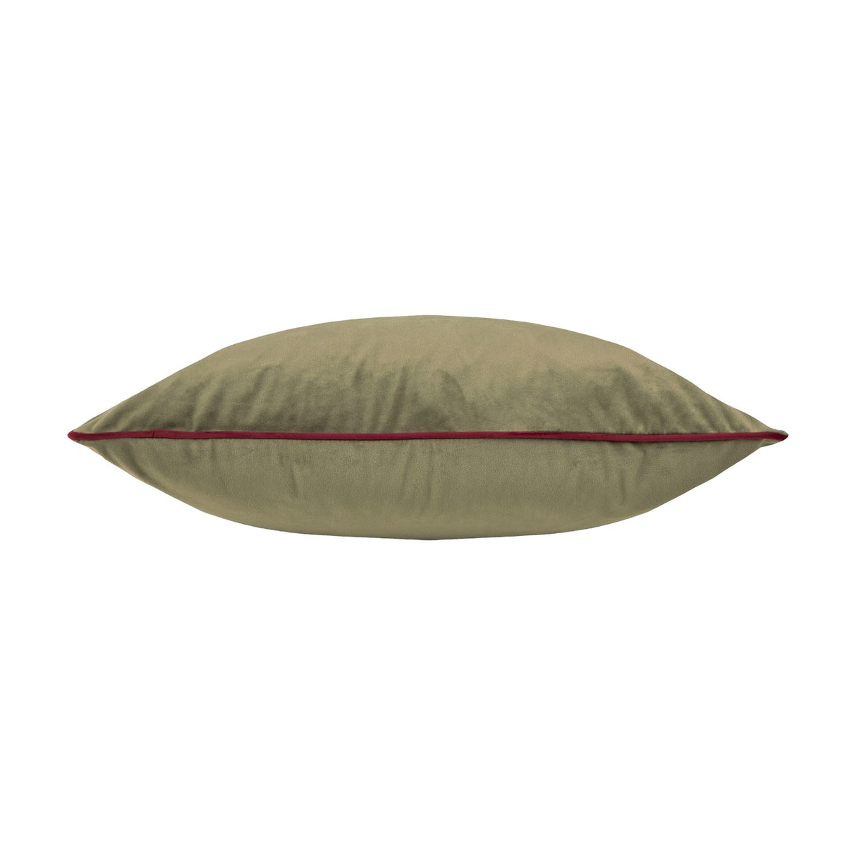Meridian Plain Velvet Cushion - Fir Green/Dark Red