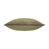 Meridian Plain Velvet Cushion - Fir Green/Dark Red