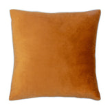 Meridian Plain Velvet Cushion in ginger with a contrasting ecru piped edge, square velvet finish, shown on a plain white background.