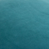Close-up of the Meridian Plain Velvet Cushion in teal, showing the dense velvet nap and even fabric texture.