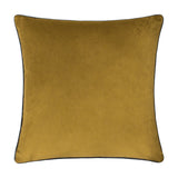 Meridian Plain Velvet Cushion in moss green with charcoal grey piped edging, square velvet-feel fabric, shown on a plain white background.