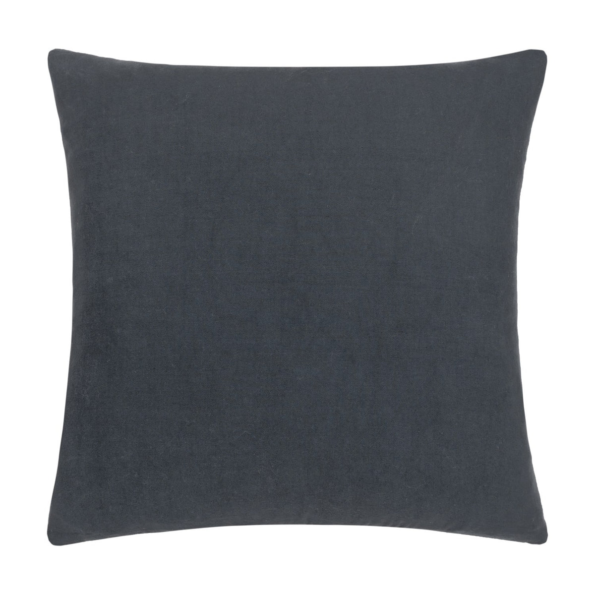 Meta Abstract Cotton Cushion in Dusk, a plain square cushion with a solid dark grey-blue cotton cover, shown against a plain white background.