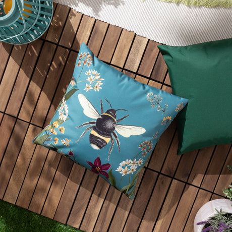 Midnight Garden Animal Polyester Cushion - Teal