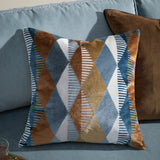 Metro Harlequin Jacquard Velvet Cushion - Ginger