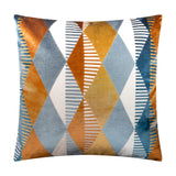 Metro Harlequin Jacquard Velvet Cushion - Ginger