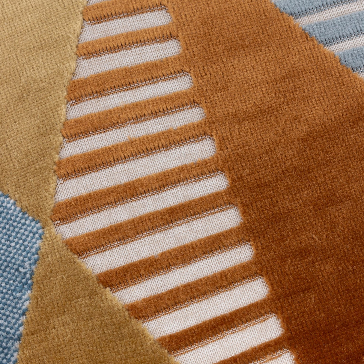 Metro Harlequin Jacquard Velvet Cushion - Ginger