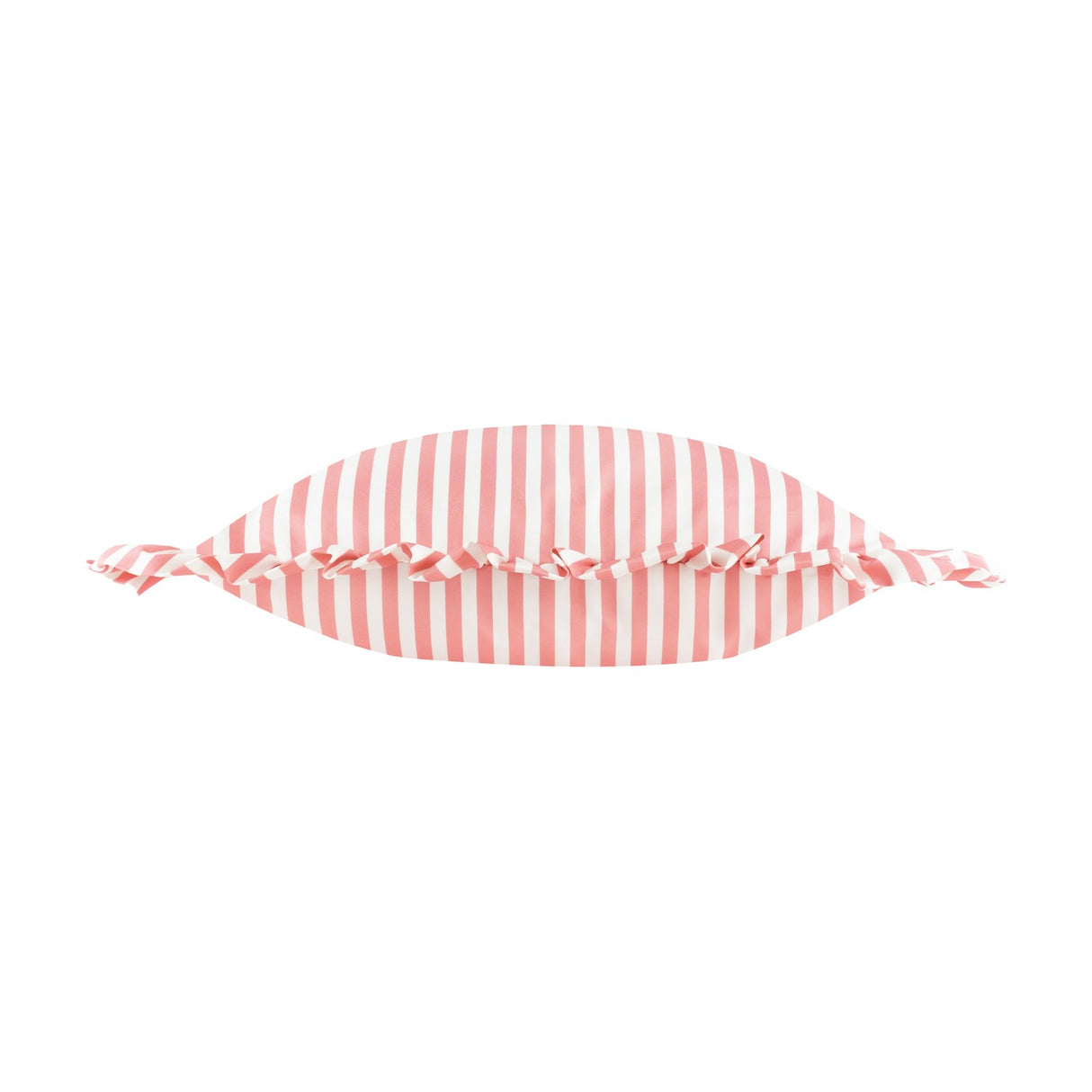 Millie Ruffle Striped Polyester Cushion - Pink