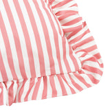 Millie Ruffle Striped Polyester Cushion - Pink