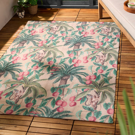 Monkey Palm Jungle Polyester Rug - Papyrus