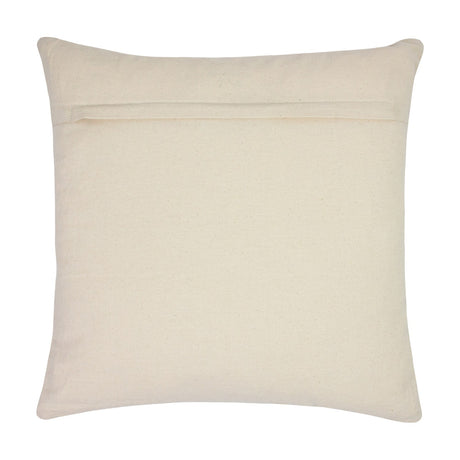 Mossa 45x45cm square cotton cushion shown from the back, plain natural fabric with a concealed zip closure, on a plain white background.