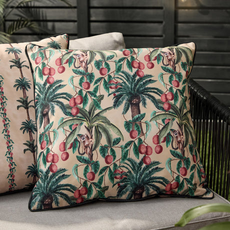 Monkey Palm Reversible Polyester Cushion - Papyrus
