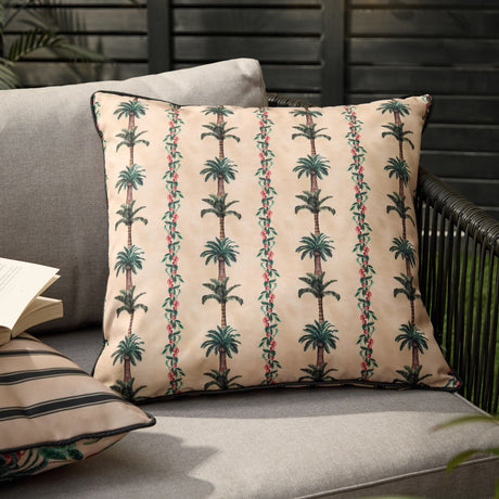 Monkey Palm Reversible Polyester Cushion - Papyrus