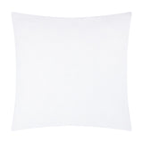 Plain white reverse side of the Nutcracker Trio Tufted Cotton Cushion, shown in solid white cotton fabric against a plain background.