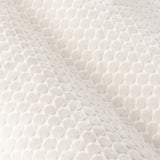 Close-up of Neptune Velvet Eyelet Curtains in ivory, showing a raised honeycomb dot pattern cut into the plush polyester velvet pile.