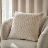 Neptune Geometric Velvet Cushion - Champagne