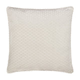 Neptune Geometric Velvet Cushion in ivory, a square scatter cushion with a raised honeycomb-style pattern across the pile fabric, shown on a plain white background.