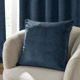 Neptune Geometric Velvet Cushion - Navy