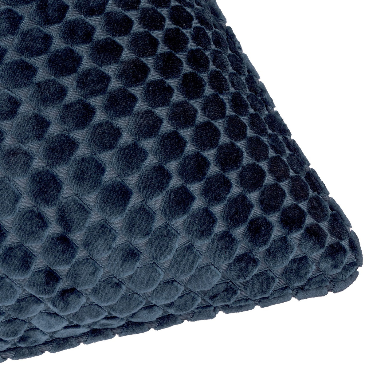 Neptune Geometric Velvet Cushion - Navy