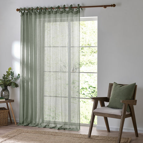 Nimbus Plain Polyester Curtain Panel - Eucalyptus