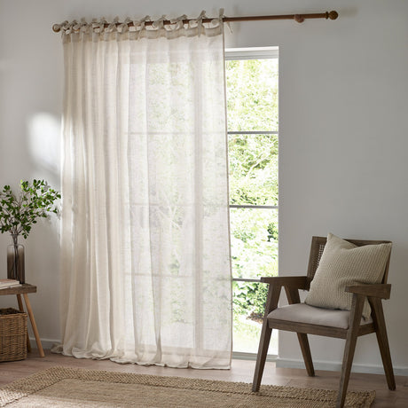 Nimbus Plain Polyester Curtain Panel - Natural