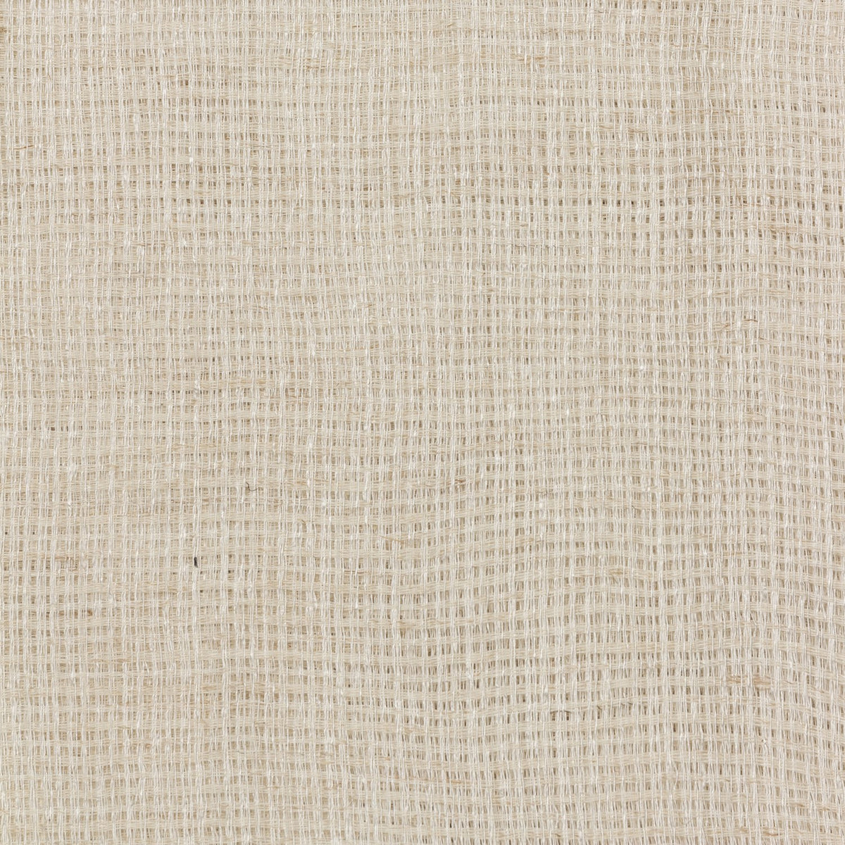 Close-up of the Nimbus curtain panel fabric in natural, showing its loosely woven, sheer polyester texture with visible thread detail.