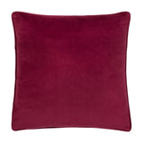 Noortje Velvet Silk Cushion in Silk Pink, shown as a plain velvet square cushion with piped edges, reverse side view against a plain white background.