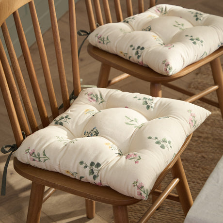 Olivia Linen Cotton Seat Pad - Green