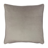 Opulence Plain Velvet Cushion in mink brown, a square filled cushion with smooth velvet pile and piped edging, shown on a plain white background.