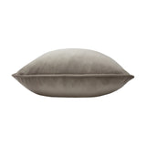 Opulence Plain Velvet Cushion in mink brown, shown side-on with a plump filled shape and smooth piped edge against a plain white background.