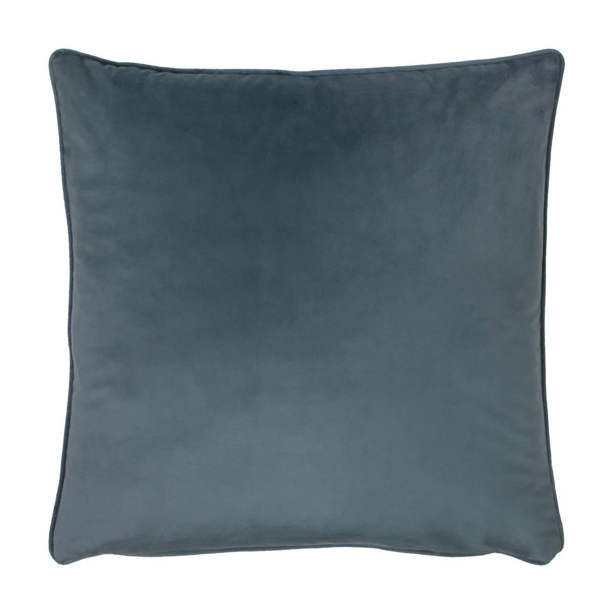 Opulence Plain Velvet Cushion in petrol blue, square with a piped edge, smooth matt velvet fabric shown on a plain white background.