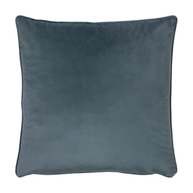 Opulence Plain Velvet Cushion in petrol blue, square with a piped edge, smooth matt velvet fabric shown on a plain white background.