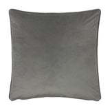 Opulence Plain Velvet Cushion in steel grey, a square velvet cushion with piped edging, shown on a plain white background.